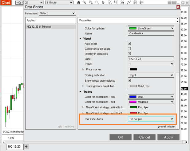 Turning Off Order Plotting on Charts - NinjaTrader Desktop