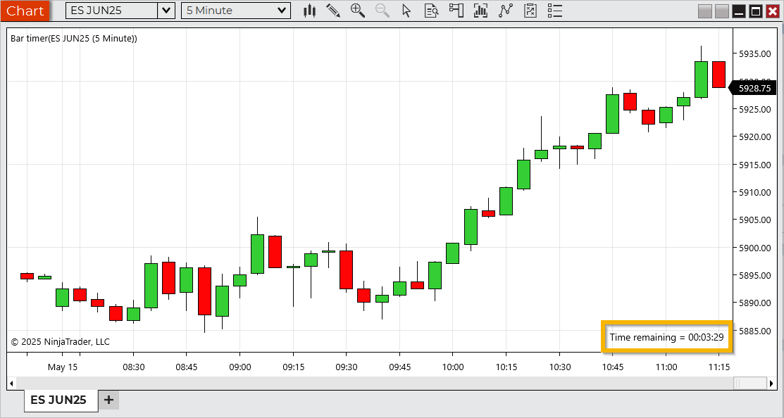 Bar Timer - NinjaTrader Desktop