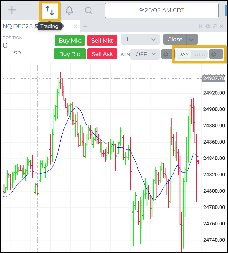 Modifying Order Flags - NinjaTrader Web
