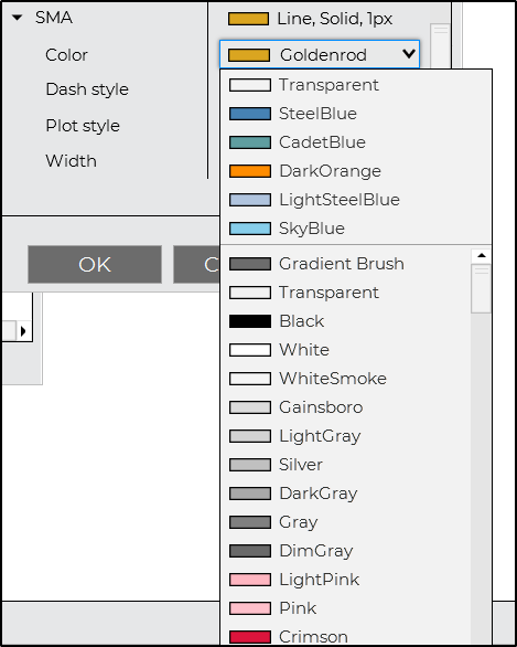 Color Selector - NinjaTrader Desktop
