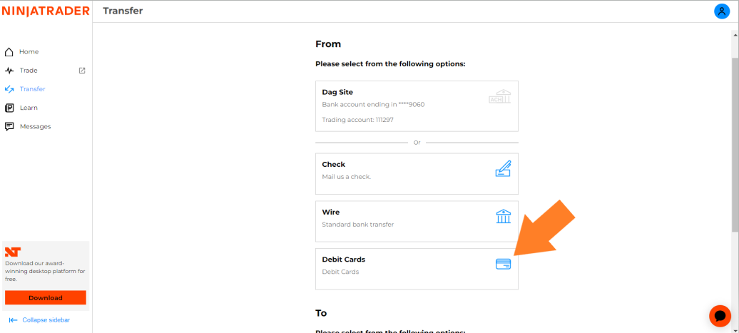 Как я могу внести средства с помощью дебетовой карты?