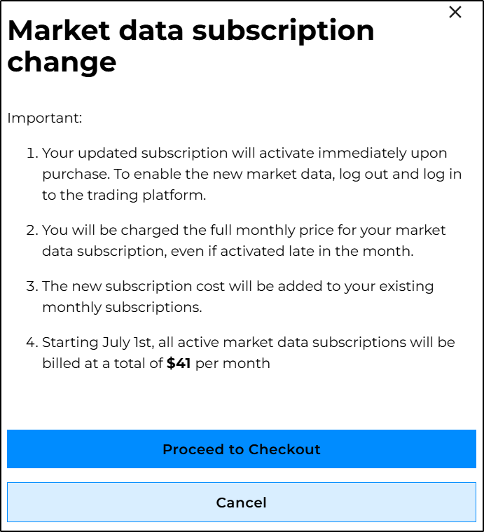 Changing or Cancelling an Existing Data Subscription
