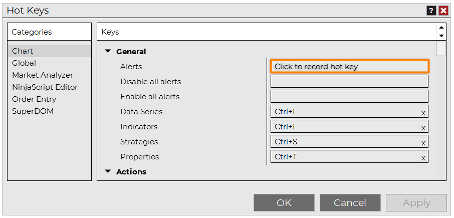 Hot Keys Basics - NinjaTrader Desktop