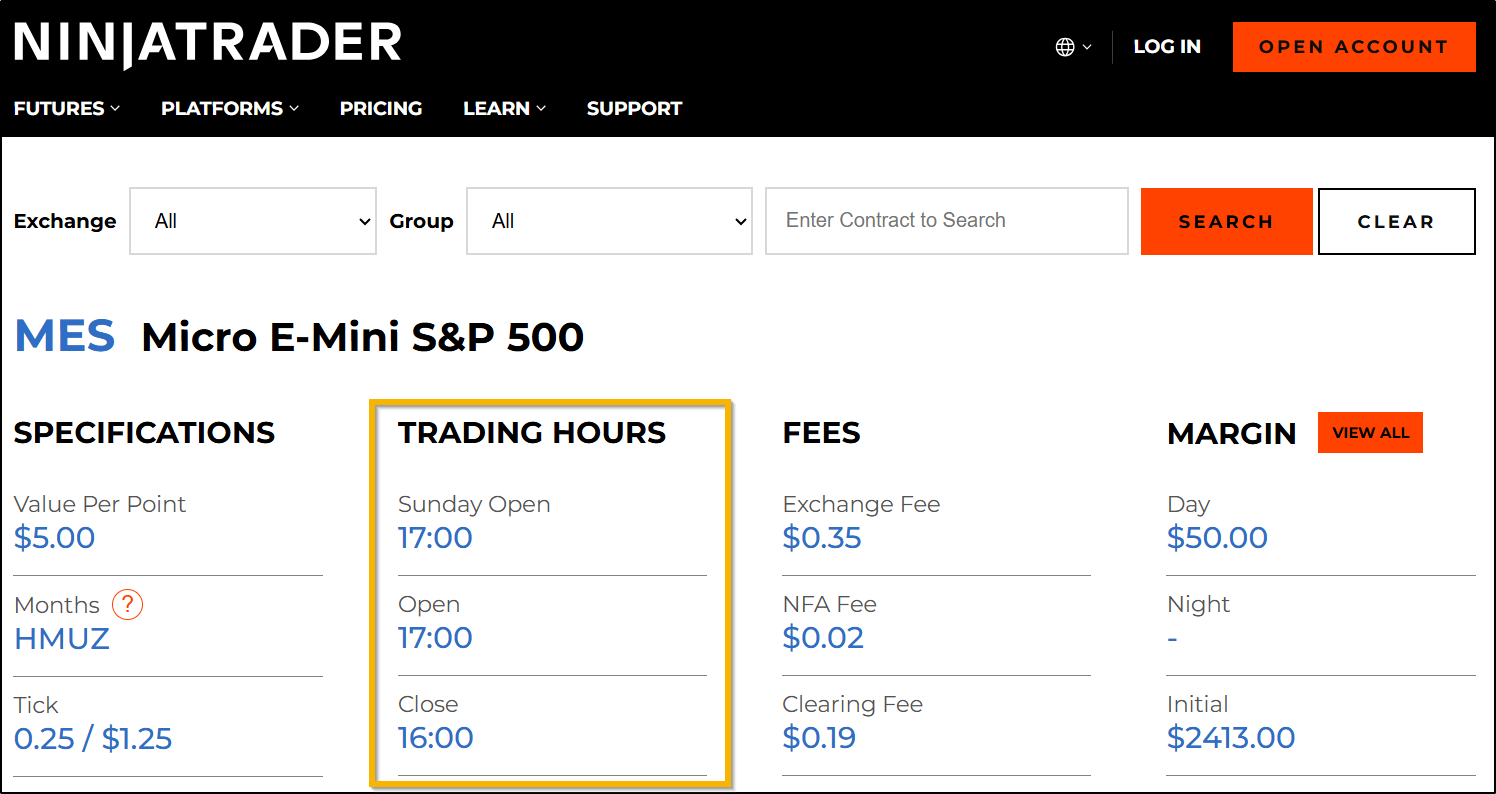 heures de négociation à terme