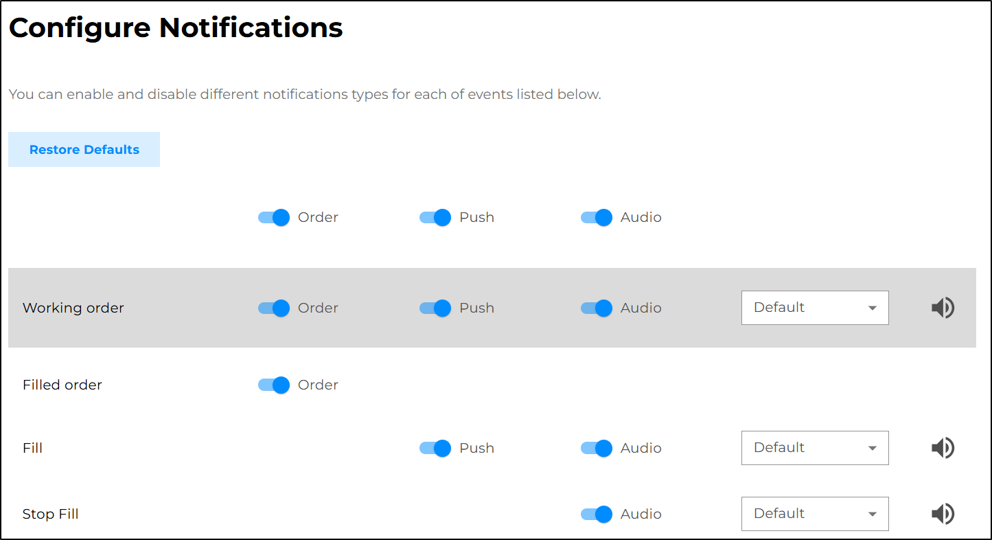 Order Status Notifications - NinjaTrader Web