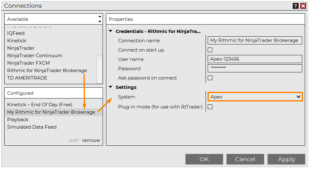 Apex Trader Funding Connection Guide - Rithmic
