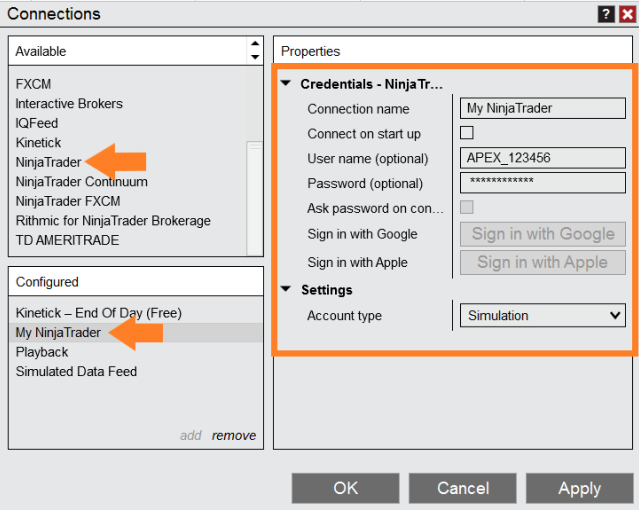 Apex Trader Funding Connection Guide - Tradovate Connection