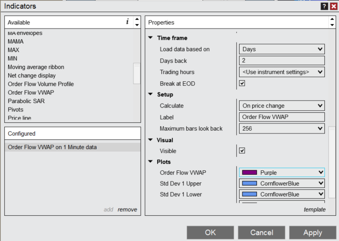 Cómo agregar un indicador a SuperDOM - NinjaTrader Desktop