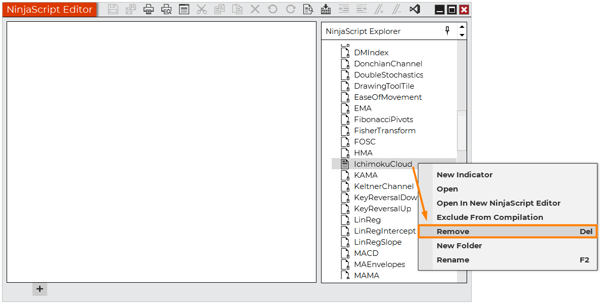 Rimozione dei componenti aggiuntivi NinjaScript - NinjaTrader Desktop