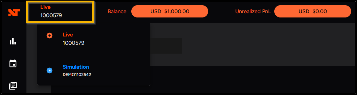 Trovare il tuo numero di conto NinjaTrader e il saldo