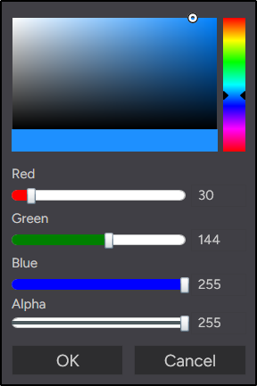 Color Selector - NinjaTrader Desktop