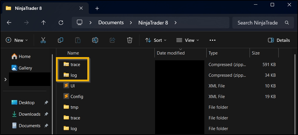 Sending NinjaTrader Desktop Log & Trace Files